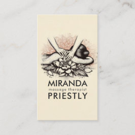 Tarjeta De Citas Terapia Masajista Manos Curadoras Energía Spa Well