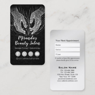 Tarjeta De Citas Terapia Masajista Manos Curadoras Energía Spa Well