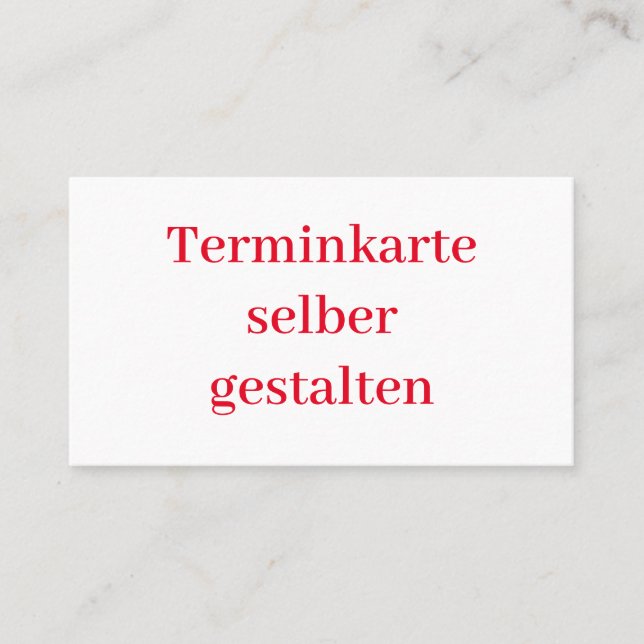 Tarjeta De Citas Terminkarte Vorlage (Anverso)