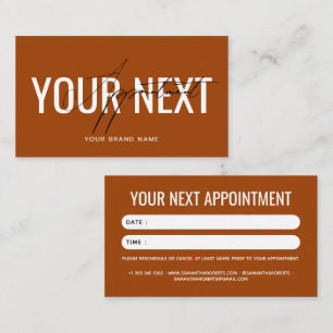 Tarjeta De Citas Terracota moderna profesional para tu próximo