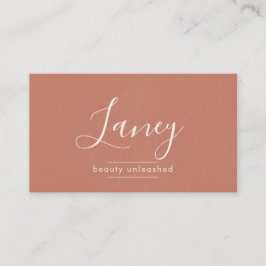 Tarjeta De Citas Terracota Simple Elegante Belleza Boho Profesional
