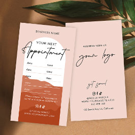 Tarjeta De Citas Terracotta Boho Arch Logo Nails Hair Spa Salon