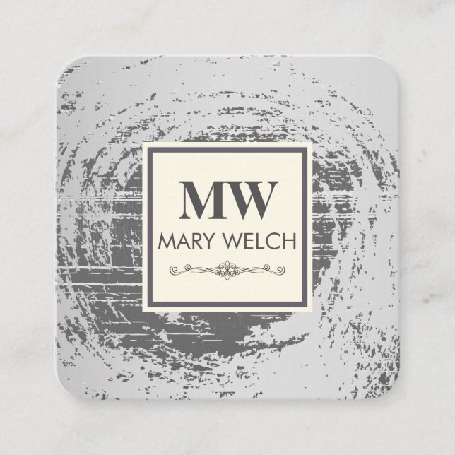 Tarjeta De Citas Textura rústica monográfica (Anverso)