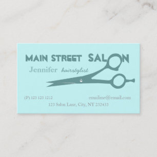 Tarjeta De Citas Tijeras azul claro del corte del pelo de los