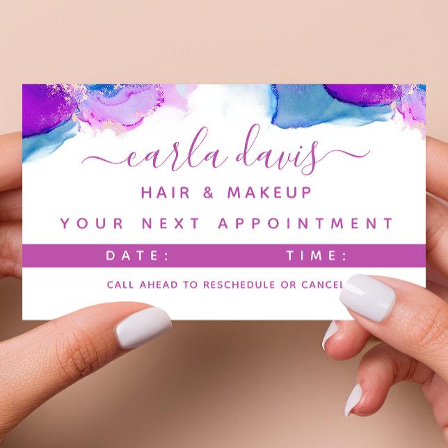 Tarjeta De Citas Tinta Alcoholica Azul Púrpura de Letra de Firma (Subido por el creador)