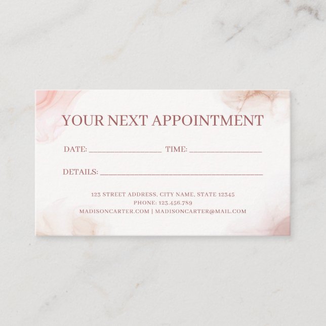 Tarjeta De Citas Tinta alcohólica de acuarela líquida (Anverso)