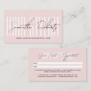 Tarjeta De Citas Tipografía de guión de estilista de cabello modern