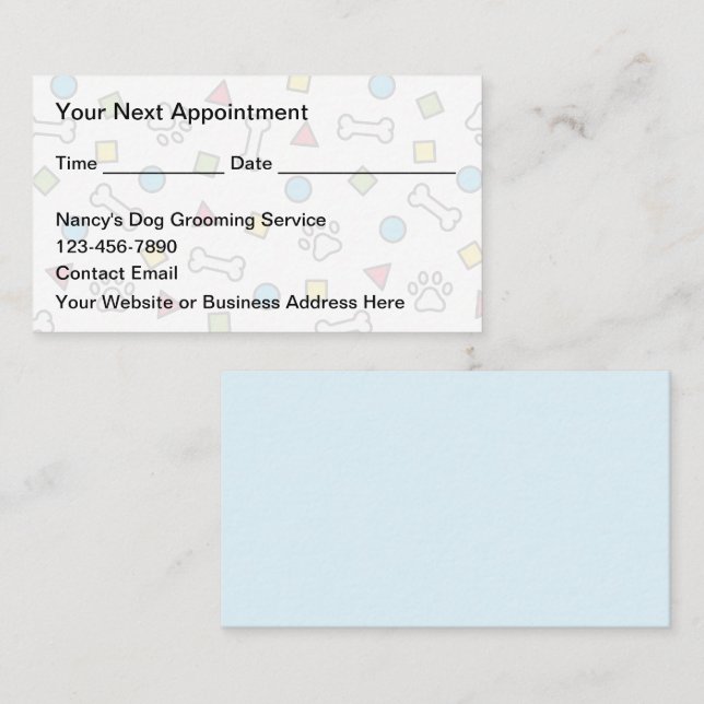 Tarjeta De Citas Trendy Dog Grooming Appointment Cards (Anverso / Reverso)