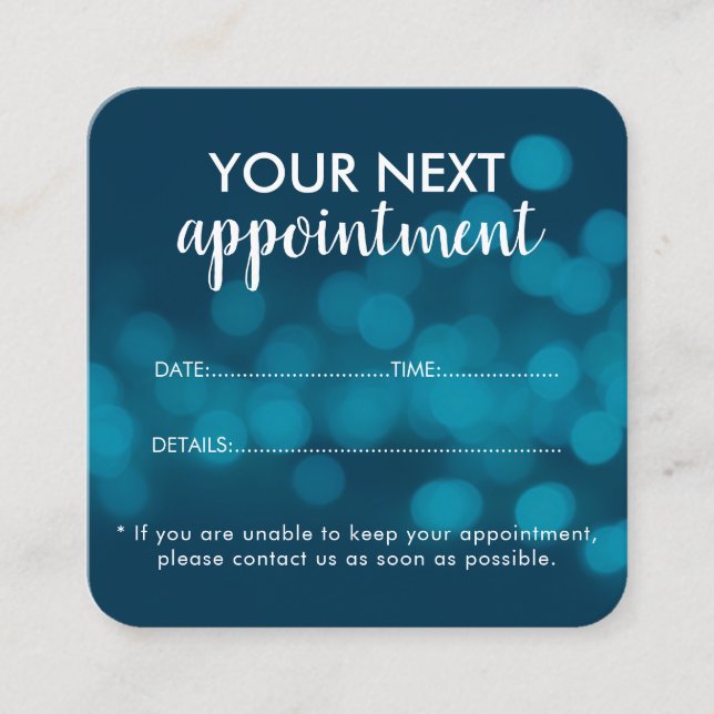 Tarjeta De Citas Trendy Modern Salon Appointment Reminder Card (Anverso)