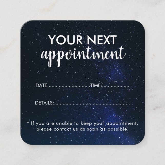 Tarjeta De Citas Trendy Modern Salon Appointment Reminder Card (Anverso)