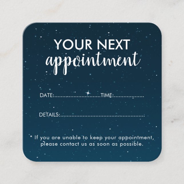 Tarjeta De Citas Trendy Modern Salon Appointment Reminder Card (Anverso)