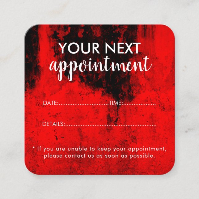 Tarjeta De Citas Trendy Modern Salon Appointment Reminder Card (Anverso)
