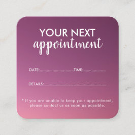 Tarjeta De Citas Trendy Modern Salon Appointment Reminder Card