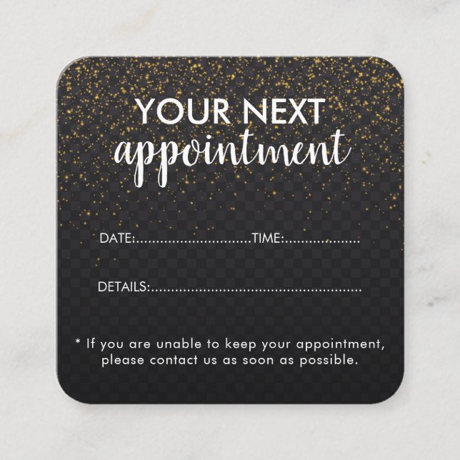 Tarjeta De Citas Trendy Modern Salon Appointment Reminder Card (Anverso)