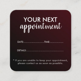Tarjeta De Citas Trendy Modern Salon Appointment Reminder Card