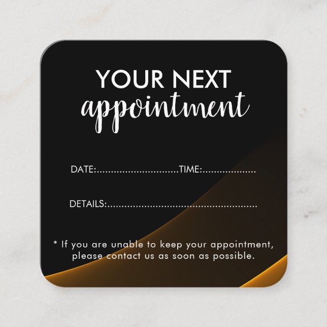 Tarjeta De Citas Trendy Modern Salon Appointment Reminder Card (Anverso)
