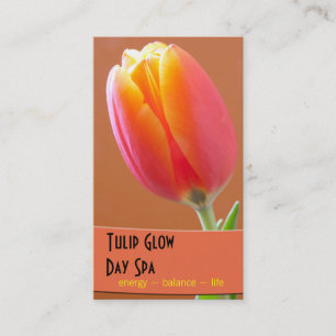 Tarjeta De Citas Tulipán anaranjado floral del salón del balneari
