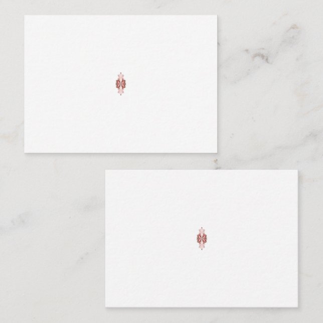 Tarjeta De Citas Un gráfico rojo vibrante presenta una creativa flo (Anverso / Reverso)