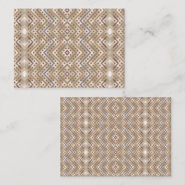 Tarjeta De Citas Una alfombra marrón con una característica simétri (Anverso / Reverso)