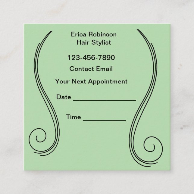 Tarjeta De Citas Unique Hair Stylist Theme Appointment Cards (Anverso)