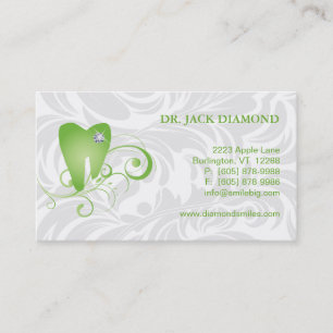 Tarjeta De Citas Verde dental 2 del logotipo del diente del