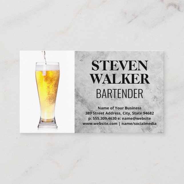 Tarjeta De Citas Vidrio de Cerveza (Anverso)