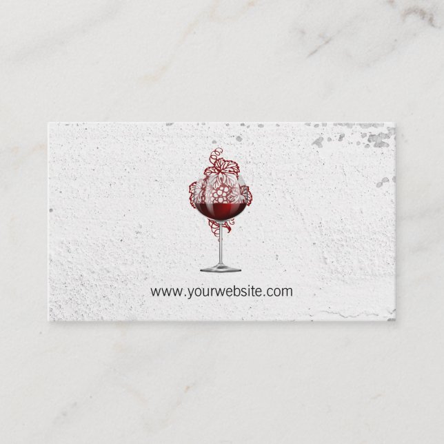 Tarjeta De Citas Vinos de uva | Vidrio Rojo (Anverso)