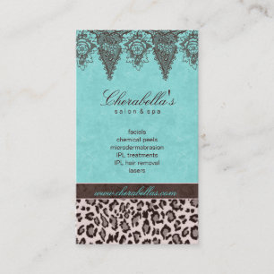 Tarjeta De Citas Vintage animal del leopardo del salón de pelo del