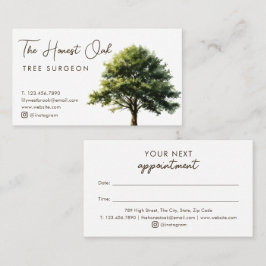 Tarjeta De Citas Watercolor Oak Tree Modern Elegant Script 