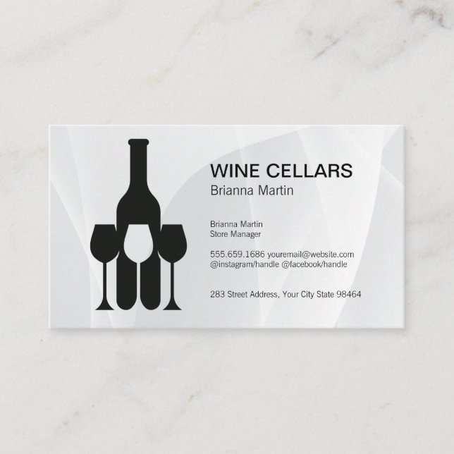Tarjeta De Citas Wine Tasting Logo | Bottle | Glasses (Anverso)