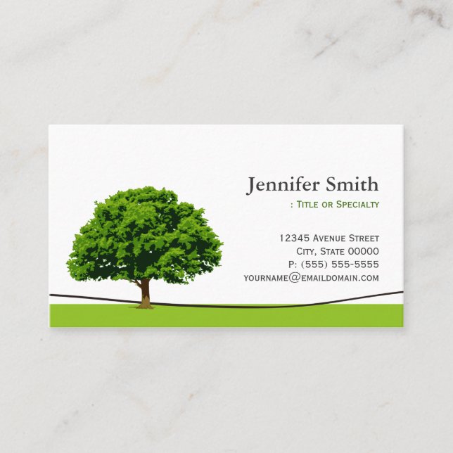 Tarjeta De Citas Wise Oak Tree Care Service - Nombramiento (Anverso)