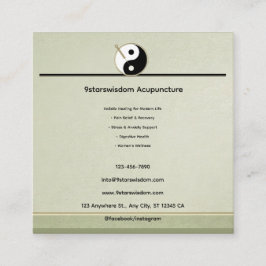 Tarjeta De Citas Wood Element  Acupuncture appointment card