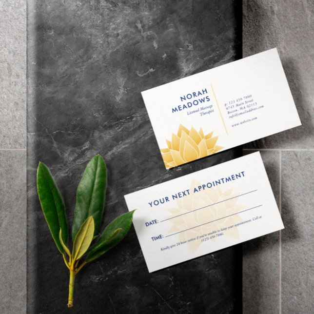 Tarjeta De Citas Yellow Lotus Massage Therapy Spa (Subido por el creador)