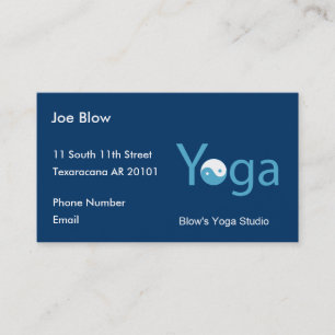 Tarjeta De Citas Yoga con Yin Yang en azul