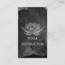 Tarjeta De Citas YOGA Meditación Reiki Instructor Black White Lotus