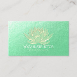 Tarjeta De Citas YOGA Studio Meditación Reiki Instructor Gold Lotus