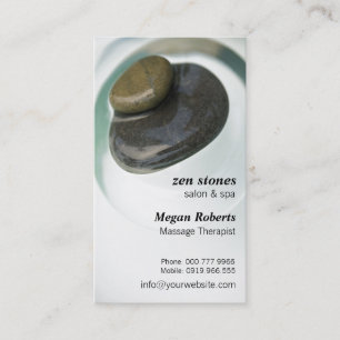 Tarjeta De Citas ZENES Stone en salón del masaje del cuidado de