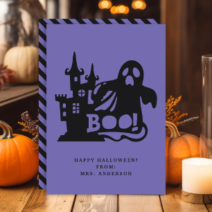 Tarjeta de clase de Casa Embrujada Fantasma Boo Ha