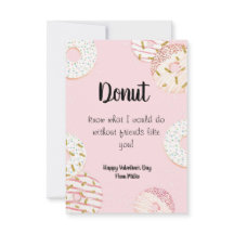 Tarjeta de clase Donut El día de San Valentín