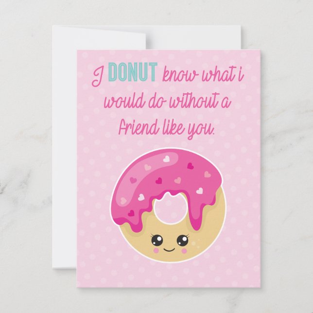 Tarjeta de clase Donut El día de San Valentín (Anverso)