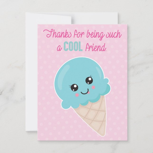 Tarjeta de clase El día de San Valentín Ice Cream (Anverso)