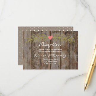 Tarjeta de Clausura de Recepción de Boda de Madera