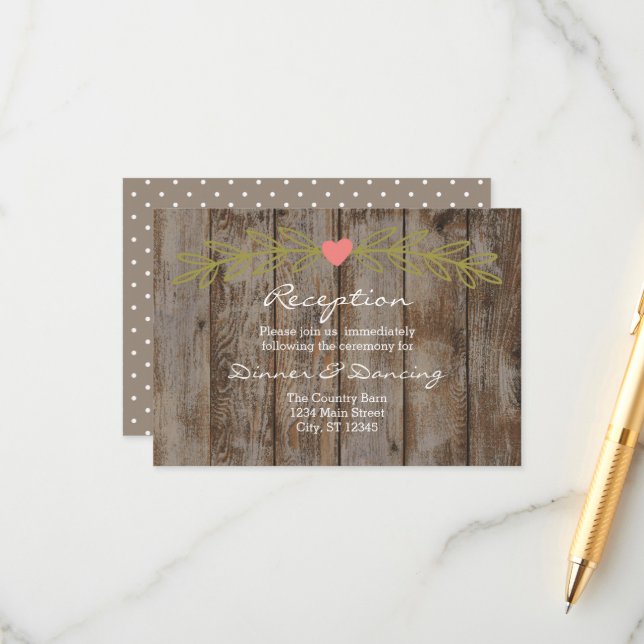 Tarjeta de Clausura de Recepción de Boda de Madera (Anverso/Reverso In Situ)