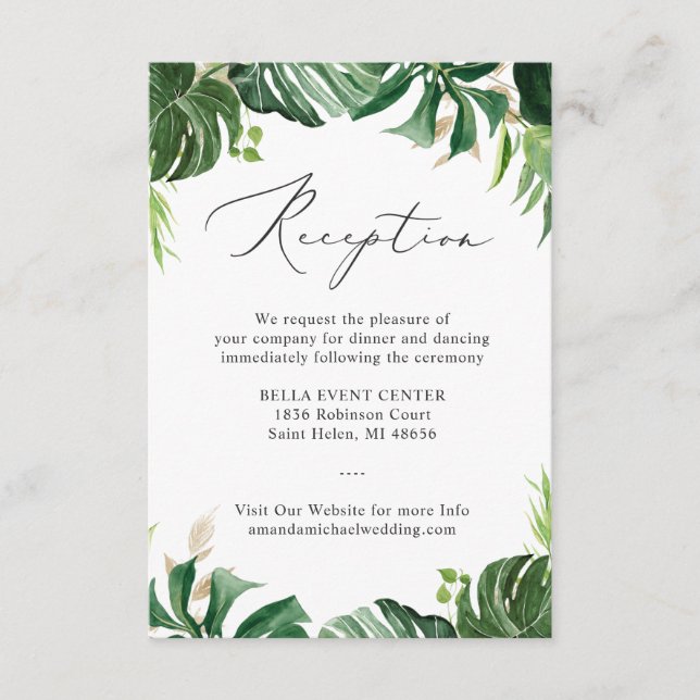 Tarjeta de Clausura de Recepción de Boda de Palma  (Anverso)