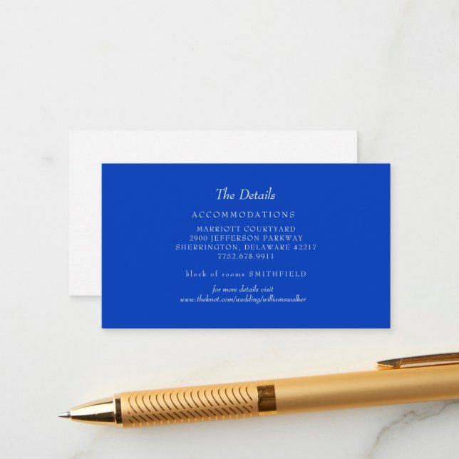 Tarjeta de clausura de sitio web de Boda azul medi (Anverso/Reverso In Situ)