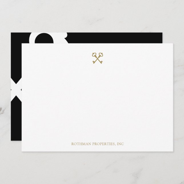 Tarjeta de claves de esqueleto cruzada de oro (Anverso / Reverso)