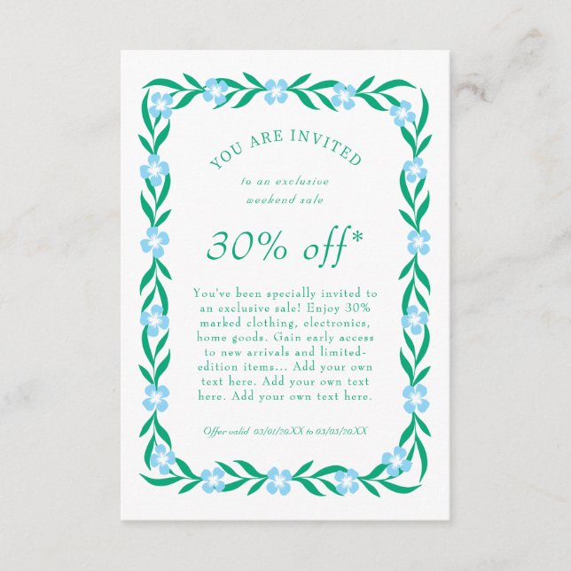 Tarjeta de cliente de marketing (Anverso)