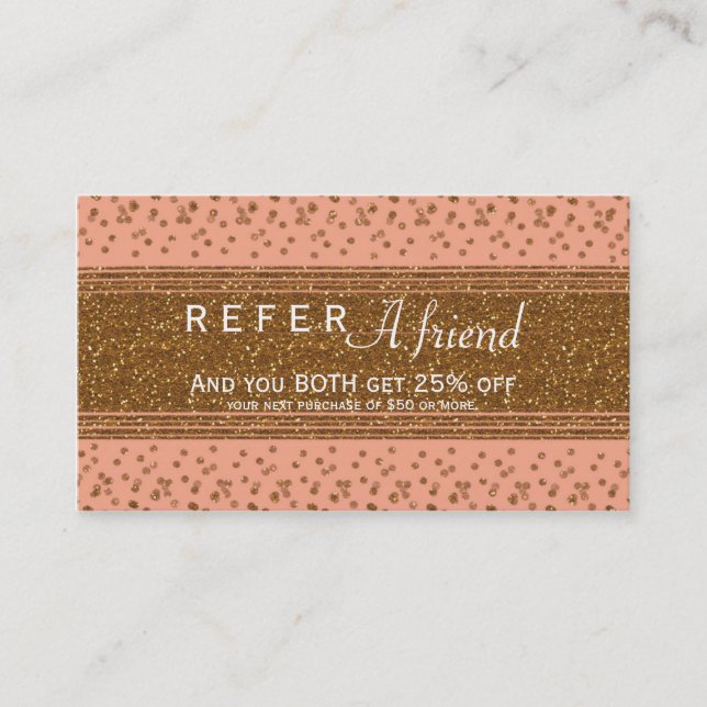 Tarjeta de cliente de referencia Peachy Pink & Gol (Anverso)