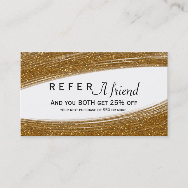 Tarjeta de cliente Gold Sparkle Purpurina y Moda b (Anverso)