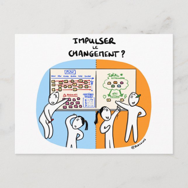 Tarjeta de coaching “cómo impulsar el cambio " (Anverso)